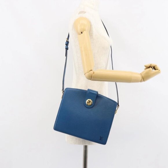 LOUIS VUITTON Epi Capuchin Shoulder Bag Blue M52345 LV Auth 149056 - Picture 1 of 16